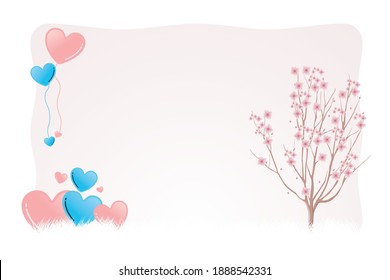 Valentine's day background in flat design, romantic season