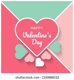 Valentine's day background in flat design. - Vector.