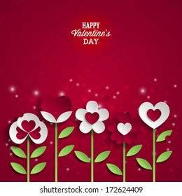 Valentine's day background with flowers. Vector illustration