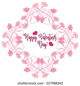 Valentines Day Background with flowers. Vector illustration