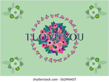 Valentine's day background with a flowers. Vector.