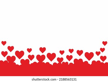 Antecedentes del día de San Valentín. Corazones voladores. Color rojo. Amor.