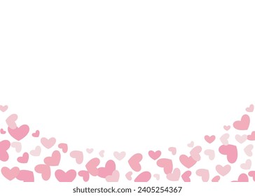 valentines day background free copy space area. arrangement of pink heart icons. vector for banner, greeting card, poster, web, social media.