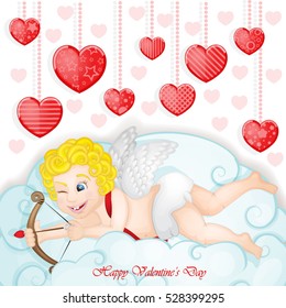Valentine's day background with funny hearts