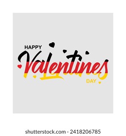 Antecedentes del día de San Valentín con tema alemán con patrón cardíaco y tipografía de texto del día de San Valentín feliz. Ilustración vectorial. Fondos de escritorio, volantes, invitaciones, carteles, folletos, pancartas.