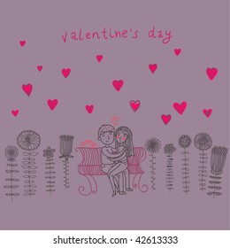Valentine's day background, girl and boy in love