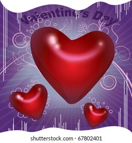 Valentine's Day Background with glow hearts