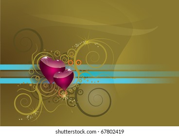 Valentine's Day Background with glow hearts
