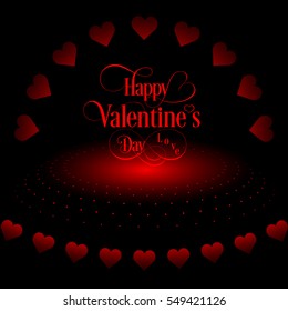 Valentine's day background with glowing.