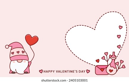 Valentine's day background with gnomes