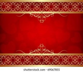  valentine's day background with golden border