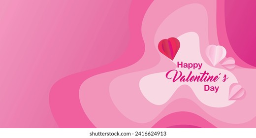 Valentine's day background with gradient colors and hearts. Vector illustrations, banners, flyers, invitations, posters, brochures, discount vouchers.copyspace.
