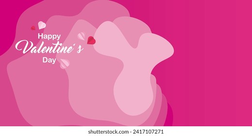 Valentine's day background with gradient colors and hearts. Vector illustrations, banners, flyers, invitations, posters, brochures, discount vouchers.copyspace.