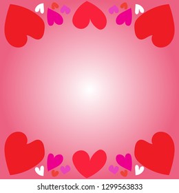 Valentines day background with gradient colours. Vector design for Valentine's greeting card.