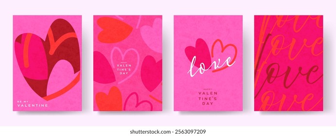 Valentine's day background. Valentine's Day greeting card set. Vector illustration for greeting cards, backgrounds, posters.