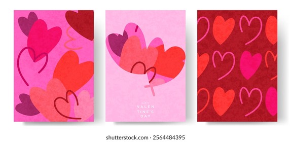 Valentine's day background. Valentine's Day greeting card set. Vector illustration for greeting cards, backgrounds, posters.