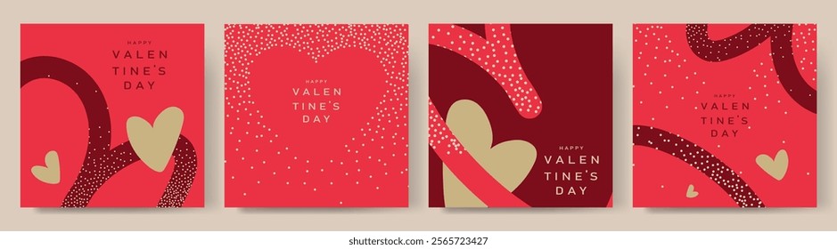 Valentine's day background. Valentine's Day greeting card set. Vector illustration for greeting cards, backgrounds, posters.