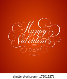 Valentines Day background with hand calligraphy