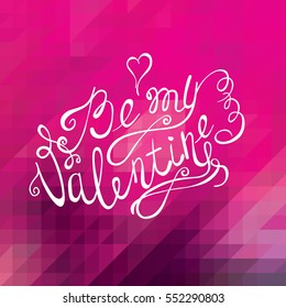 Valentines day background. Hand Drawing Vector Lettering design. Greeting card. Red abstract celebration banner.