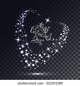 Valentines day  background. Hand Drawing Vector Lettering design. Greeting card. Abstract celebration banner.