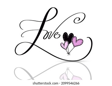 Valentines Day background with hand drawn design