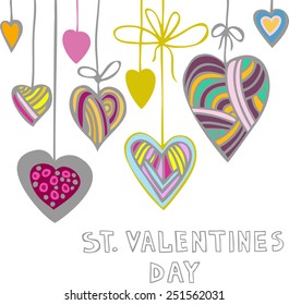 Valentines Day Background. Hand drawn illustration