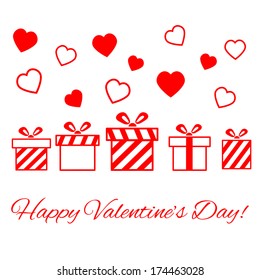 Valentines Day background with Happy Valentine's Day text. Vector illustration EPS8