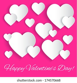 Valentines Day background with Happy Valentine's Day text. Vector illustration EPS10