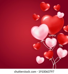 Valentines day background with heart balloon