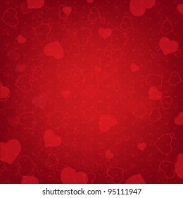 Valentines Day Background With Heart And Blur, Vector Illustration
