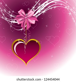 Valentine's day background with heart and bow.
