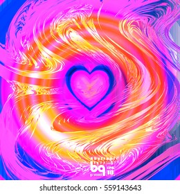 Valentines day background heart. Colorful gradient . Geometric texture 14 february.
Vector illustration love, glitch. Print on textile.