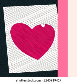 Valentines Day background with heart. Drawings for postcard, card, congratulations and poster. Vector illustration. Wallpaper, flyers, invitation, posters, brochure, banners.