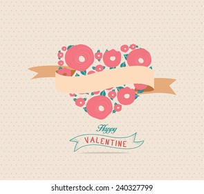 Valentine's Day background with heart flower