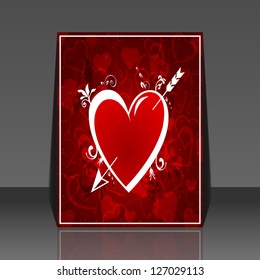 Valentine's day background heart flyer design