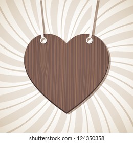 Valentine's Day background with heart frame. Vector illustration.