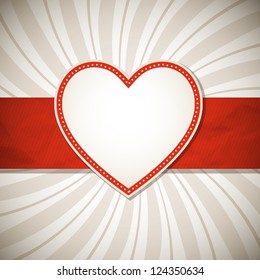 Valentine's Day background with heart frame. Vector illustration.