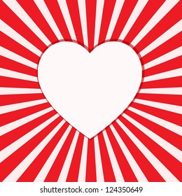 Valentine's Day background with heart frame. Vector illustration.