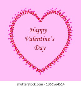 valentines day background with heart frame and text 