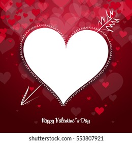 Valentine's day background with heart frame for text. Banner and poster.