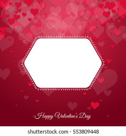 Valentine's day background with heart and frame for text. Banner and poster.