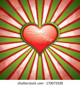 Valentine's Day background with heart frame.Vector illustration
