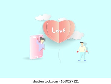 Valentines day background with heart  and  happy valentines day  . Vector illustration. Wallpaper, pastel posters,
phone. 