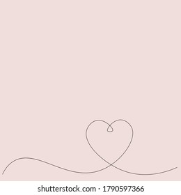 Valentinstag Hintergrund mit Herz-Eins-Linie, Vektorgrafik