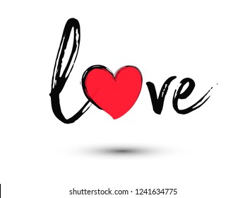 Valentines day background with  heart pattern and typography of love text . Vector illustration. Wallpaper, flyers, invitation, posters, brochure, banners.