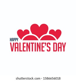 Valentines day background with heart pattern and typography of happy valentines day text . Vector illustration. Wallpaper, flyers, invitation, posters, brochure, banners.