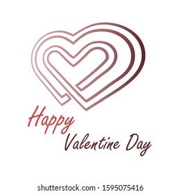 Valentines day background with heart pattern and typography of happy valentines day text . Vector illustration. Wallpaper, flyers, invitation, posters, brochure, banners