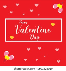 Valentines day background with heart pattern and typography of happy valentines day text 