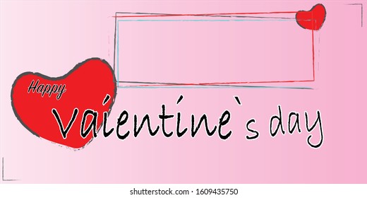 Valentines day background with heart pattern and typography of happy valentines day text . Vector illustration. banners.