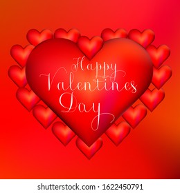 Valentines day background with heart pattern and typography of happy valentines day text . Vector illustration. Wallpaper, flyers, invitation, posters, brochure, banners.